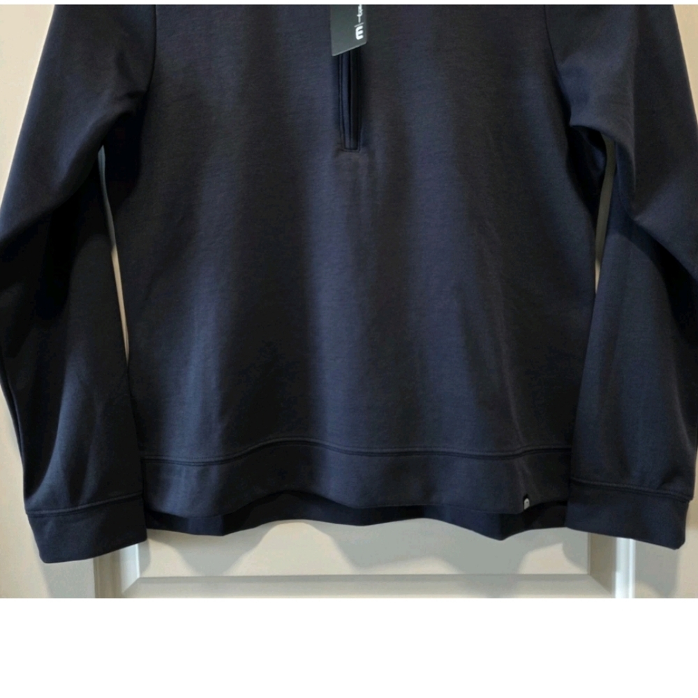 Travis Mathew Coveside Womens Medium 1/2 Zip Pullover Blue PEAK Logo - Picture 4 of 9